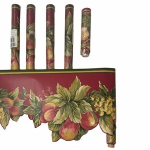 Waverly Wall Border Fruit Floral Pattern #5504861 Flowers Home Decor Burgundy